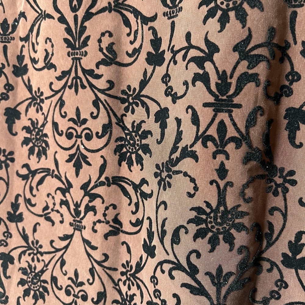 Susan Graver Tank Top Womens Small Velvet Flocked Damask Pattern Sleeveless Shir - Picture 3 of 5